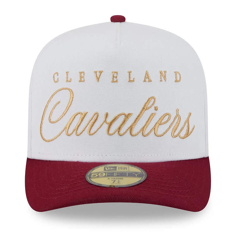 New Era Wine Cleveland Cavaliers 2025 NBA Draft A-Frame 59FIFTY Fitted Hat