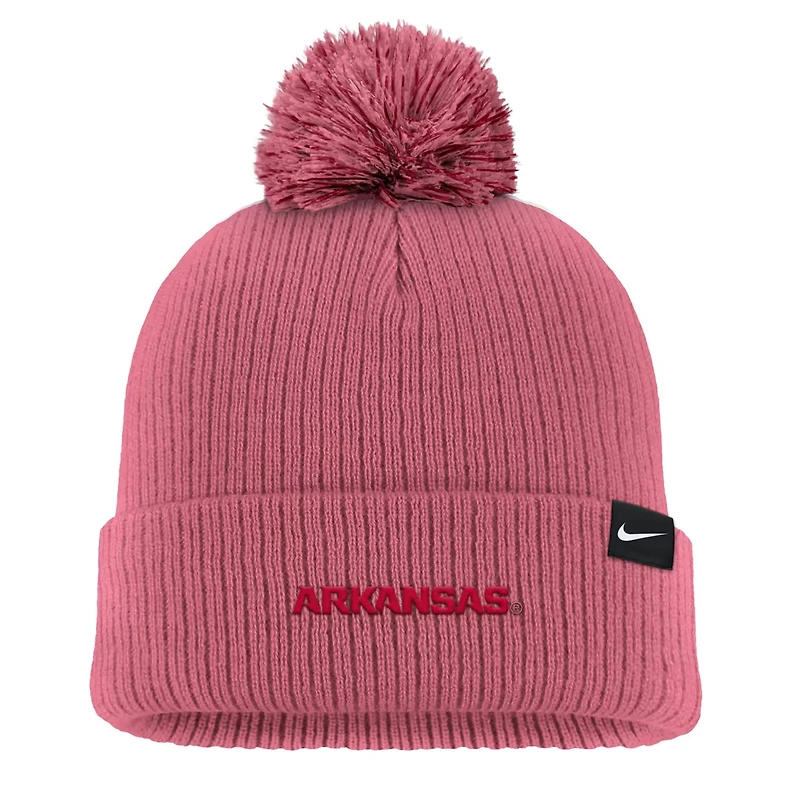 Nike Arkansas Razorbacks Tonal Peak Cuffed Knit Hat with Pom