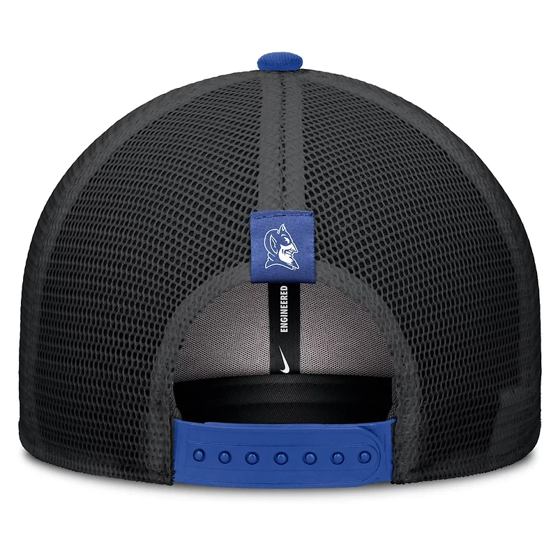 Nike Black Duke Blue Devils Legacy Arch Rise Performance Trucker Adjustable Hat