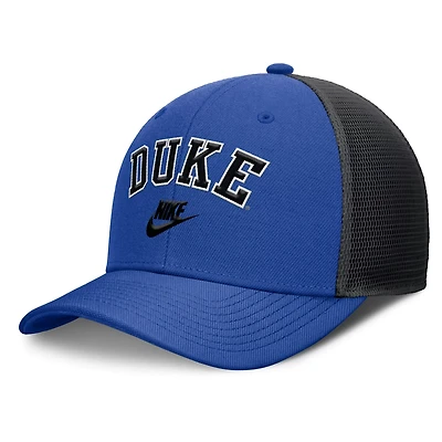Nike Black Duke Blue Devils Legacy Arch Rise Performance Trucker Adjustable Hat