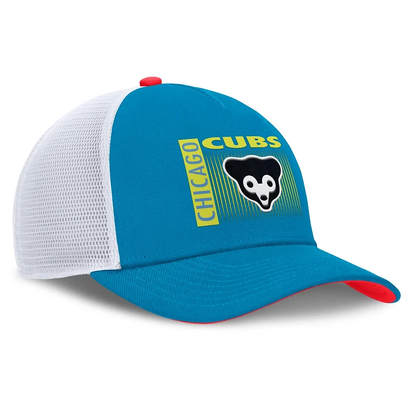 Nike Chicago Cubs Neon 90s Rise Structured Performance Adjustable Trucker Hat