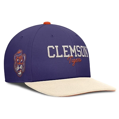 Nike Cream Clemson Tigers Pro Legacy Script Snapback Hat