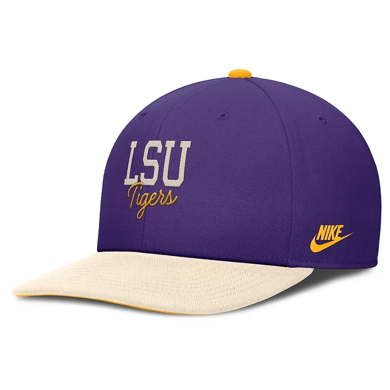 Nike Cream LSU Tigers Pro Legacy Script Snapback Hat