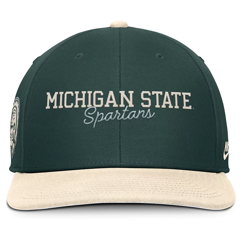 Nike Cream Michigan State Spartans Pro Legacy Script Snapback Hat