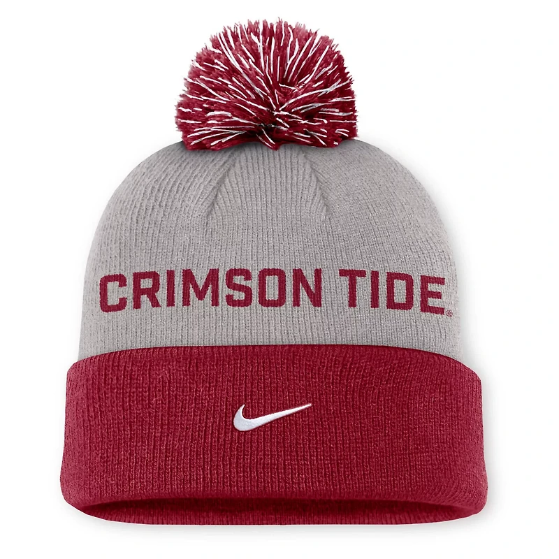 Nike Crimson Alabama Crimson Tide Primetime Peak Cuffed Knit Hat with Pom