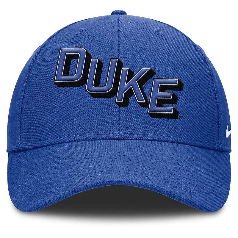 Nike Duke Blue Devils Slanted Primetime Rise Performance Adjustable Hat