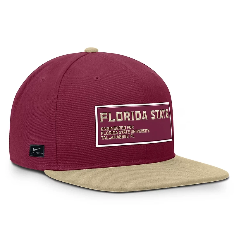 Nike Florida State Seminoles 2025 On-Field Patch Pro Dri-FIT Snapback Hat