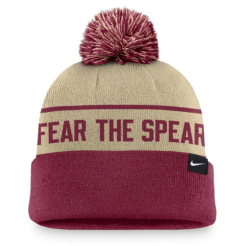 Nike /Garnet Florida State Seminoles Local Peak Cuffed Knit Hat with Pom