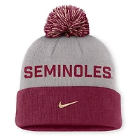 Nike Garnet Florida State Seminoles Primetime Peak Cuffed Knit Hat with Pom