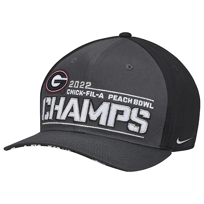 Nike Georgia Bulldogs College Football Playoff 2022 Peach Bowl Champions Locker Room CL99 Adjustable Hat