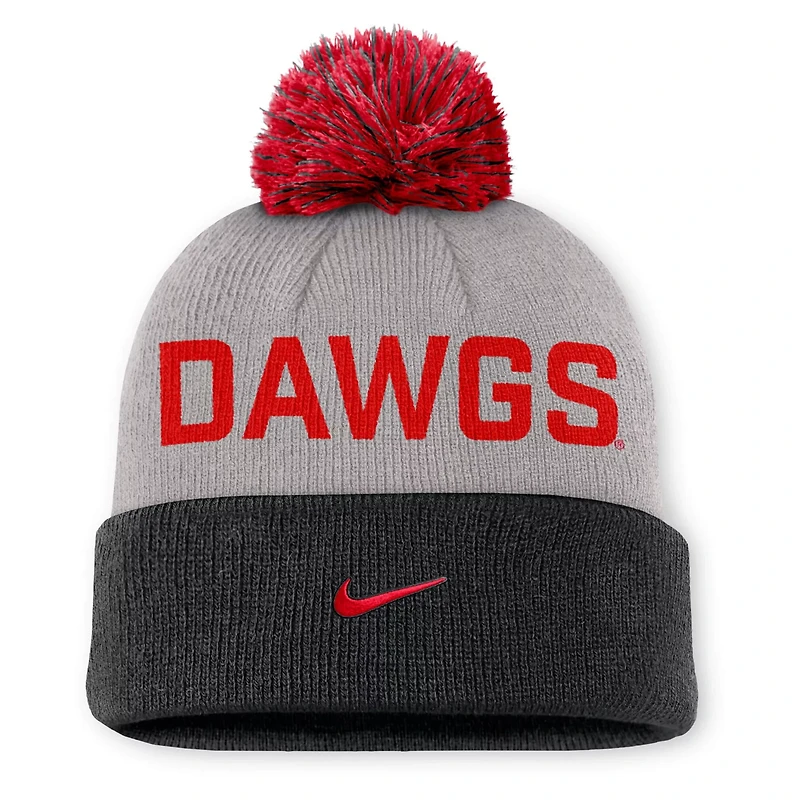 Nike Georgia Bulldogs Primetime Peak Cuffed Knit Hat with Pom