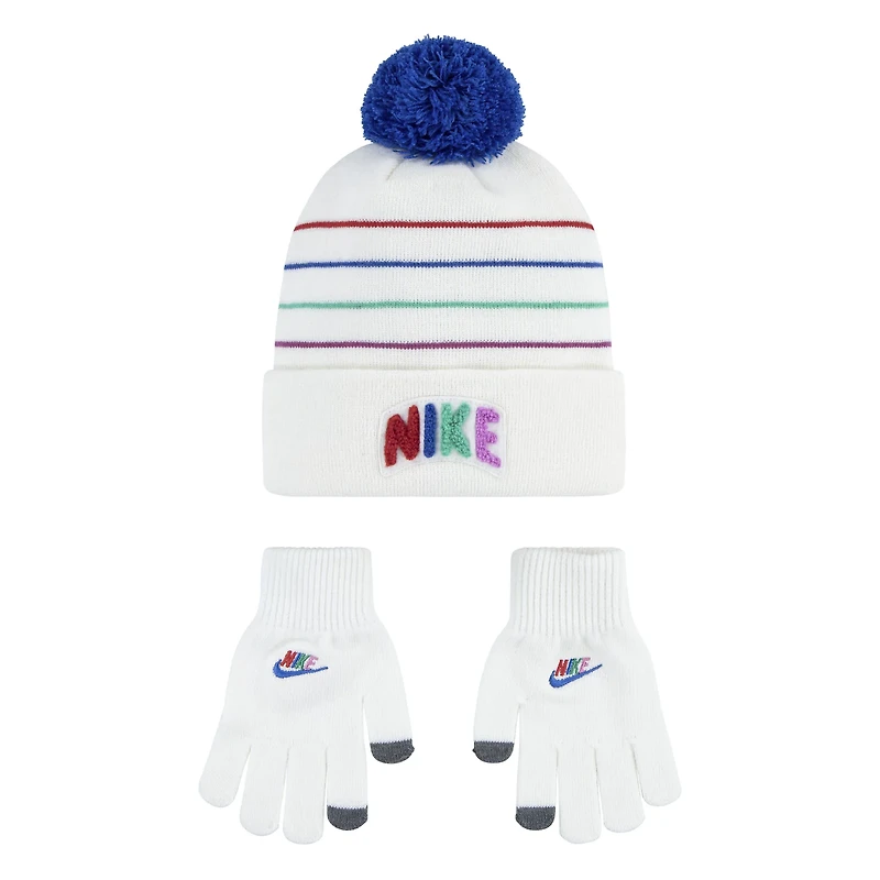 Nike Girls' Powder Play Beanie and Gloves Set