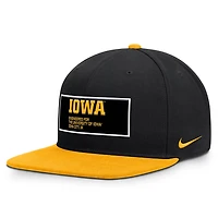 Nike Gold Iowa Hawkeyes 2025 On-Field Patch Pro Dri-FIT Snapback Hat