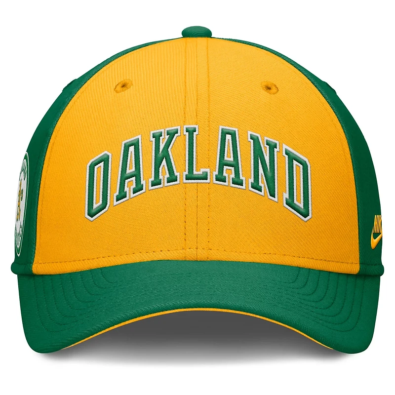 Nike Gold Oakland Athletics Rise Swoosh Performance Flex Hat
