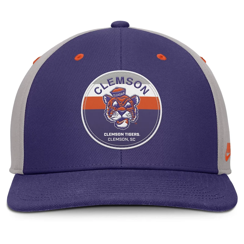 Nike Gray Clemson Tigers Prep Pro Performance Snapback Hat