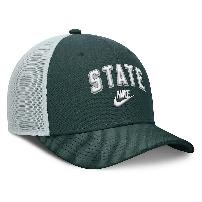 Nike Gray Michigan State Spartans Legacy Arch Rise Performance Trucker Adjustable Hat