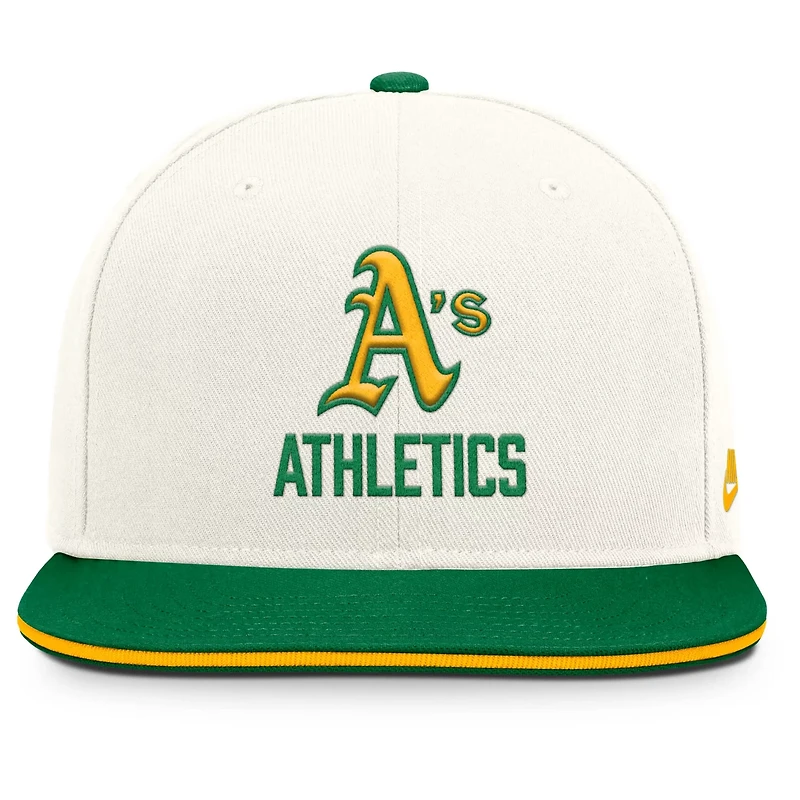 Nike Green Athletics Cooperstown Pro Dri-FIT Snapback Hat