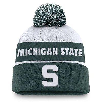 Nike Green Michigan State Spartans Primetime Peak Cuffed Knit Hat with Pom