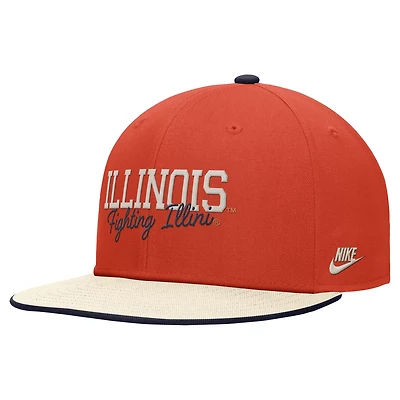 Nike Illinois Fighting Illini Vintage Script Pro Dri-FIT Snapback Hat