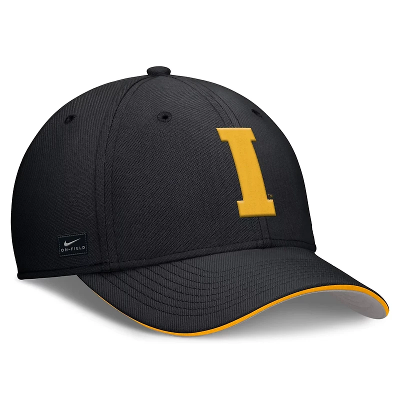 Nike Iowa Hawkeyes 2025 Dugout Coaches Rise Swoosh Performance Flex Hat
