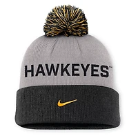 Nike Iowa Hawkeyes Primetime Peak Cuffed Knit Hat with Pom