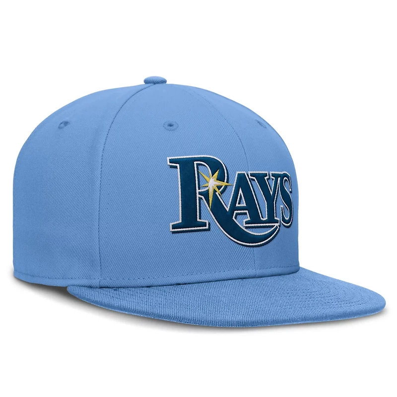 Nike Light Tampa Bay Rays True Round Bill Performance Fitted Hat