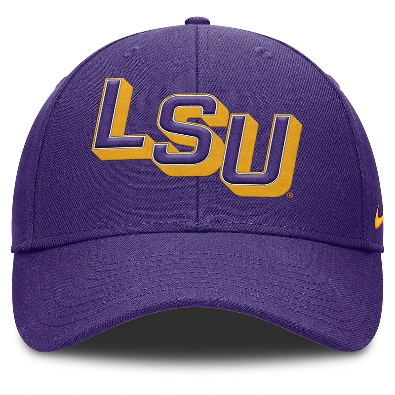 Nike LSU Tigers Slanted Primetime Rise Performance Adjustable Hat