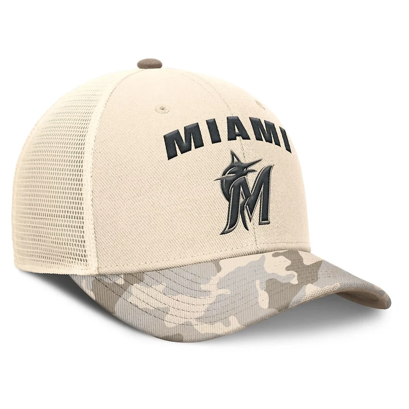 Nike Miami Marlins Camo Pack Rise Adjustable Trucker Hat