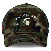 Nike Michigan State Spartans 2025 Military Appreciation Rise Adjustable Trucker Hat