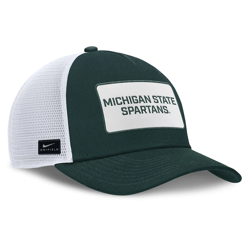 Nike Michigan State Spartans 2025 On-Field Rise Patch Trucker Adjustable Hat