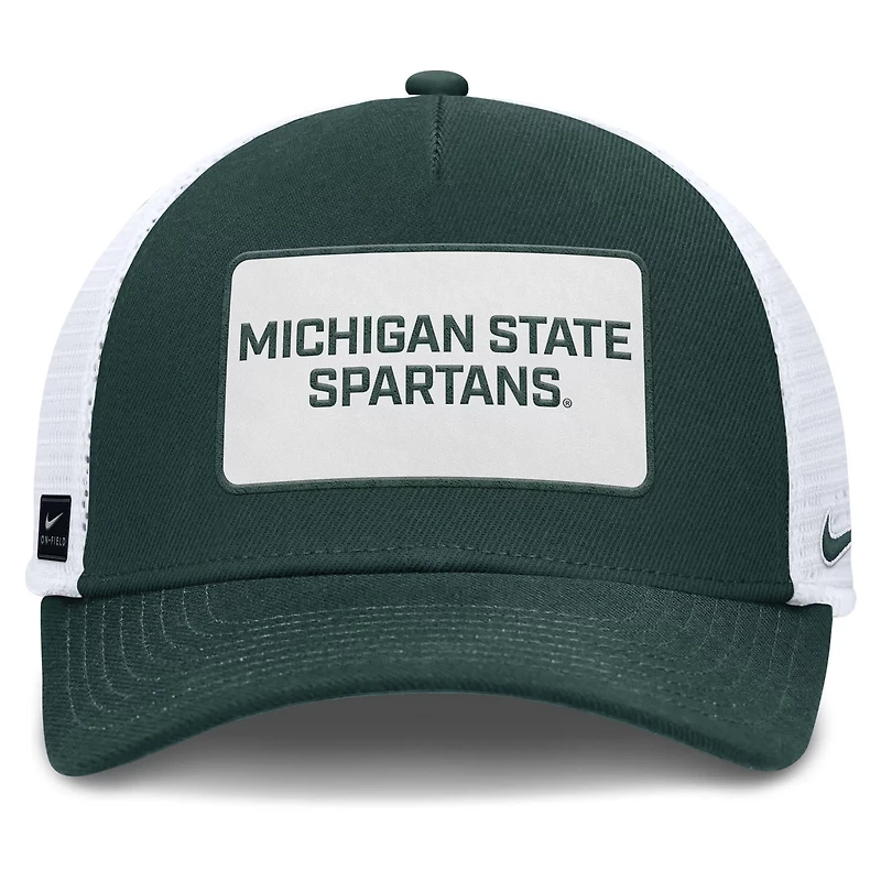 Nike Michigan State Spartans 2025 On-Field Rise Patch Trucker Adjustable Hat