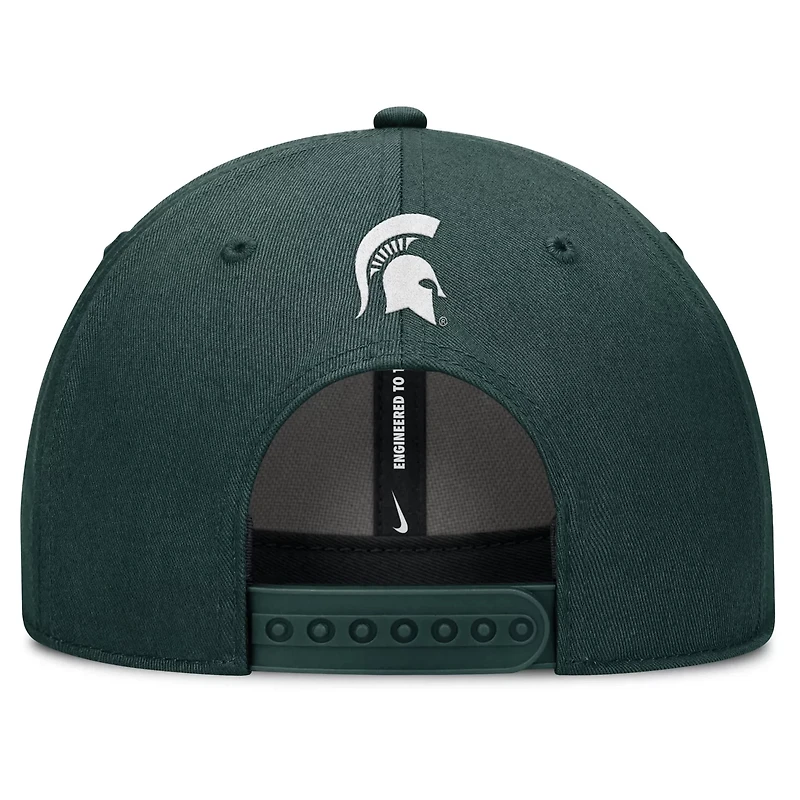 Nike Michigan State Spartans Slanted Primetime Rise Performance Adjustable Hat