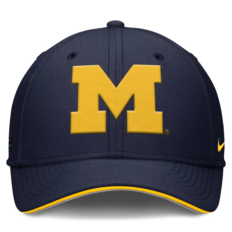 Nike Michigan Wolverines 2025 Dugout Coaches Rise Swoosh Performance Flex Hat