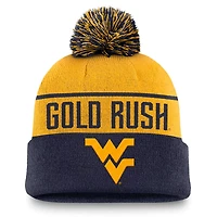 Nike Navy West Virginia Mountaineers Local Peak Cuffed Knit Hat with Pom