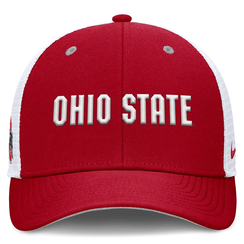 Nike Ohio State Buckeyes 2025 Dugout Coaches Rise Performance Trucker Adjustable Hat