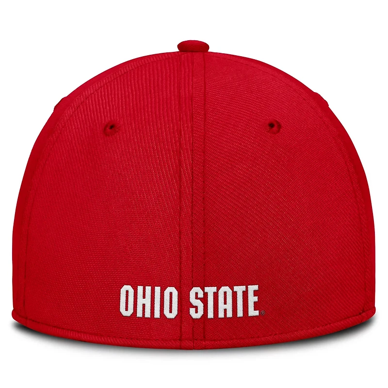 Nike Ohio State Buckeyes 2025 Dugout Coaches Rise Swoosh Performance Flex Hat
