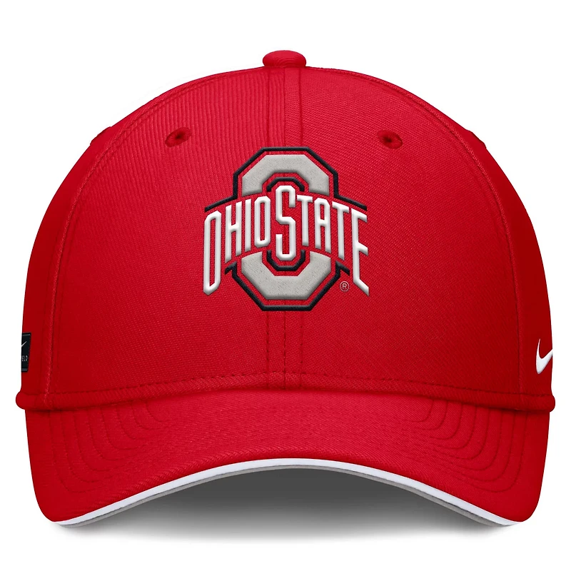 Nike Ohio State Buckeyes 2025 Dugout Coaches Rise Swoosh Performance Flex Hat