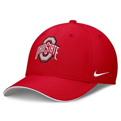 Nike Ohio State Buckeyes 2025 Dugout Coaches Rise Swoosh Performance Flex Hat
