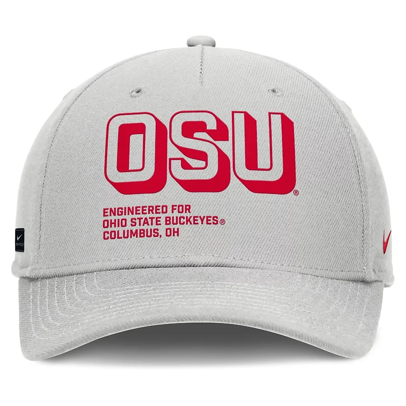 Nike Ohio State Buckeyes 2025 Sideline Dust Pinched Rise Adjustable Hat