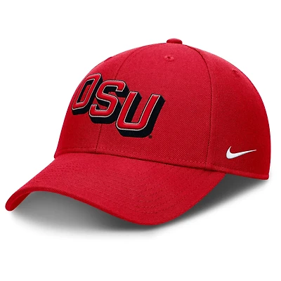 Nike Ohio State Buckeyes Slanted Primetime Rise Performance Adjustable Hat