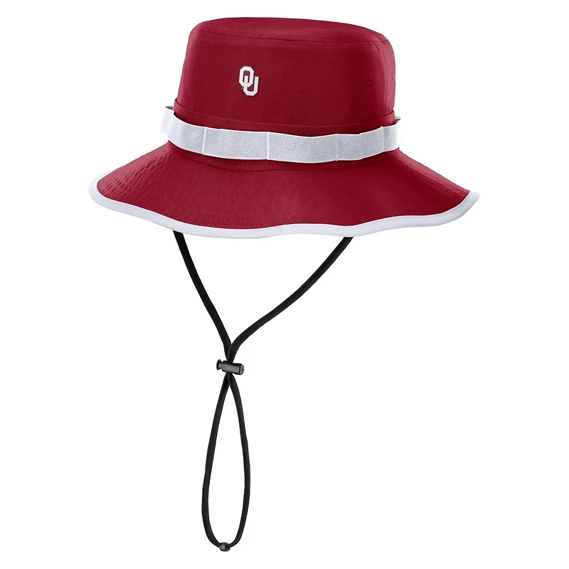 Nike Oklahoma Sooners 2025 Sideline Apex Boonie Performance Bucket Hat