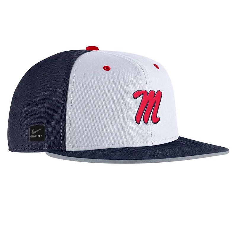 Nike Ole Miss Rebels 2025 On-Field True Performance Baseball Fitted Hat