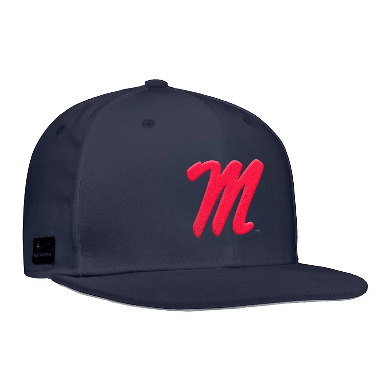 Nike Ole Miss Rebels On-Field Baseball Performance Fitted Hat