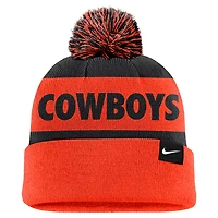 Nike Orange Oklahoma State Cowboys Peak Stripe Cuffed Knit Hat with Pom