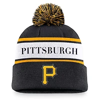 Nike Pittsburgh Pirates Team Stripe Peak Cuffed Knit Hat with Pom