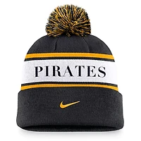 Nike Pittsburgh Pirates Team Stripe Peak Cuffed Knit Hat with Pom