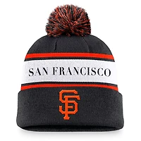 Nike San Francisco Giants Team Stripe Peak Cuffed Knit Hat with Pom