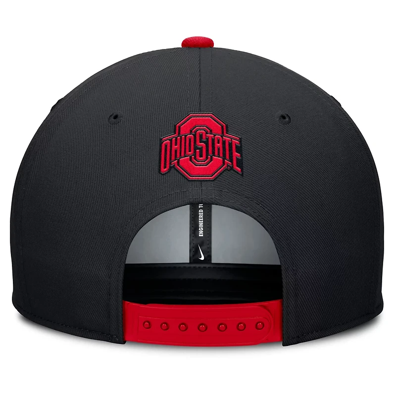 Nike Scarlet Ohio State Buckeyes 2025 Sideline Campus Pro Local Snapback Hat