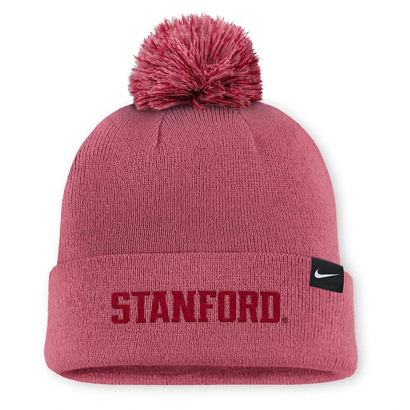 Nike Stanford Cardinal Primetime Peak Campus Cuffed Knit Hat with Pom
