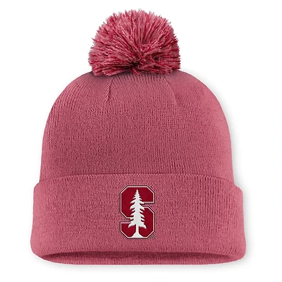 Nike Stanford Cardinal Primetime Peak Campus Cuffed Knit Hat with Pom